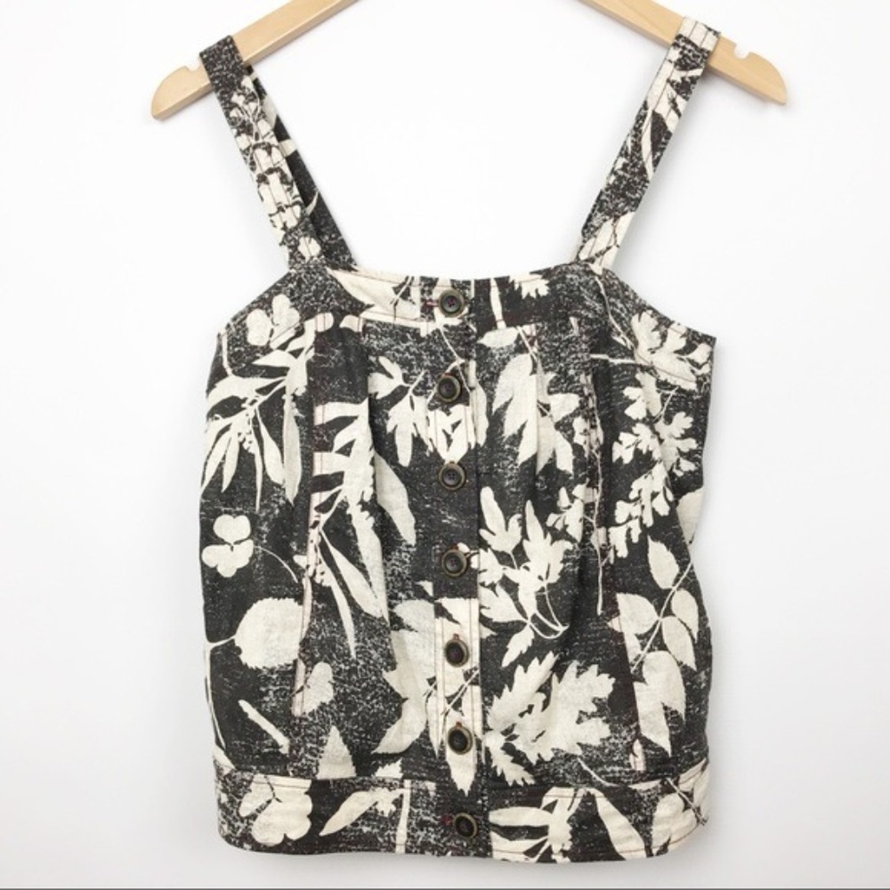 New! ANTHRO| HD in Paris Linen Laurel Motif Tank